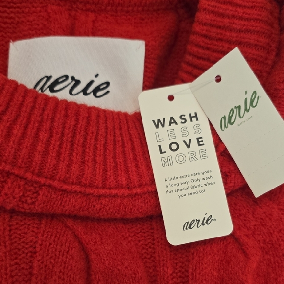Aerie Bold Red Knit Sweater - Picture 2 of 8